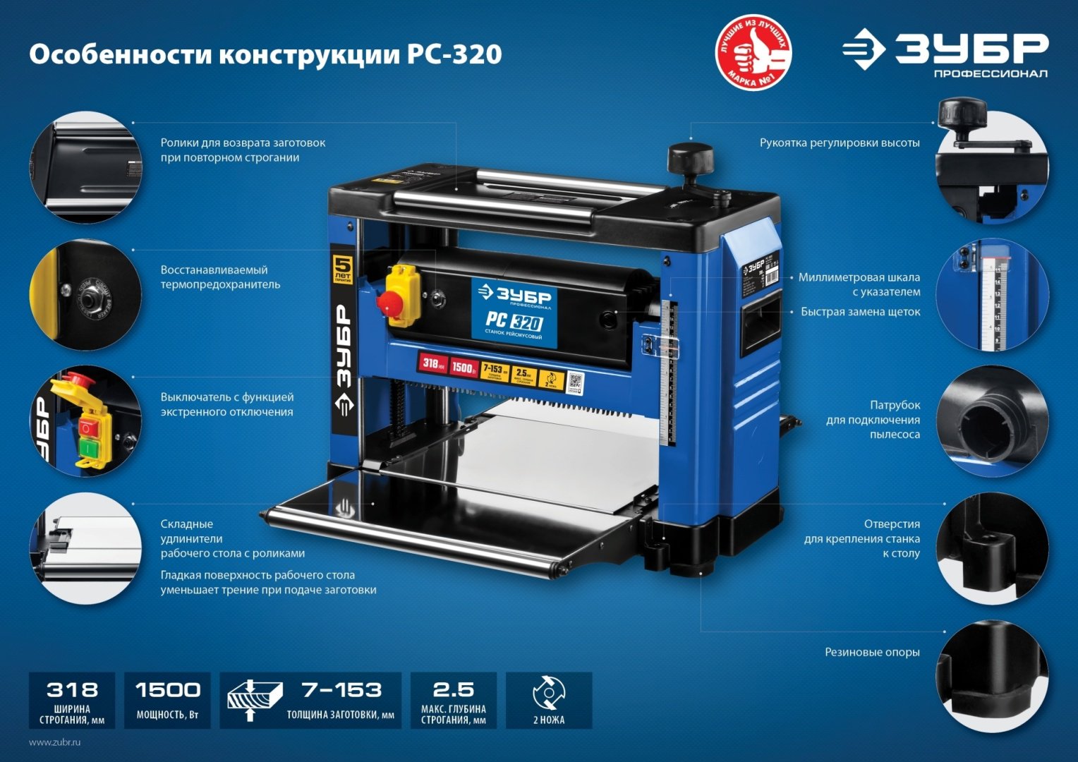 Рейсмусовый станок ЗУБР РС-320
