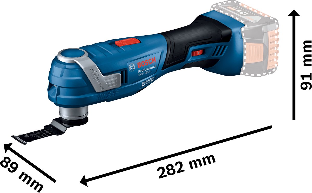Аккумуляторный универсальный резак Bosch Professional GOP 185-LI, 06018G2020