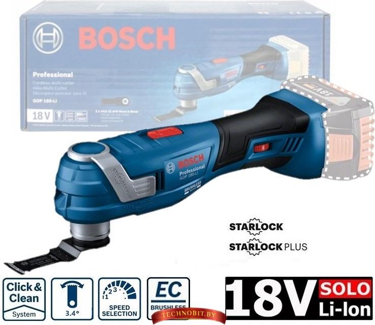 Аккумуляторный универсальный резак Bosch Professional GOP 185-LI, 06018G2020