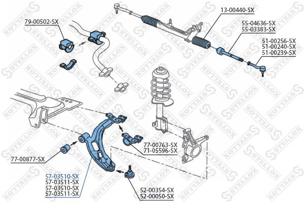 STELLOX Рычаг Подвески 5703510SX купить,8651