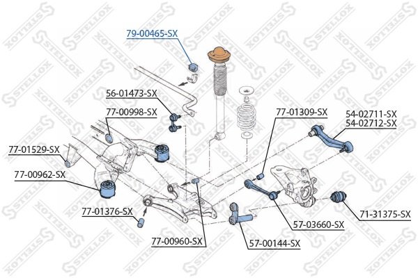Stellox втулка стабилизатора 79-00465-SX купить,1346