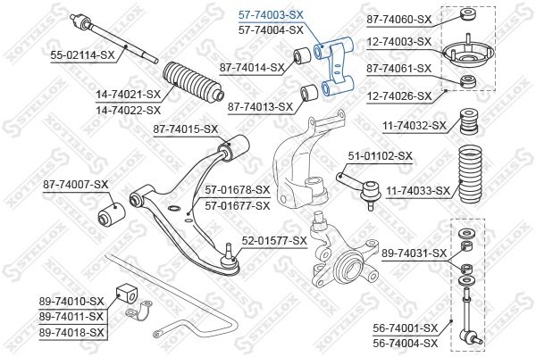 Stellox рычаг подвески 57-74003-SX