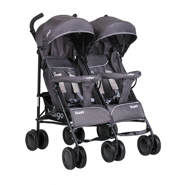 Коляска для двойни Indigo Duet Grey купить,NaN