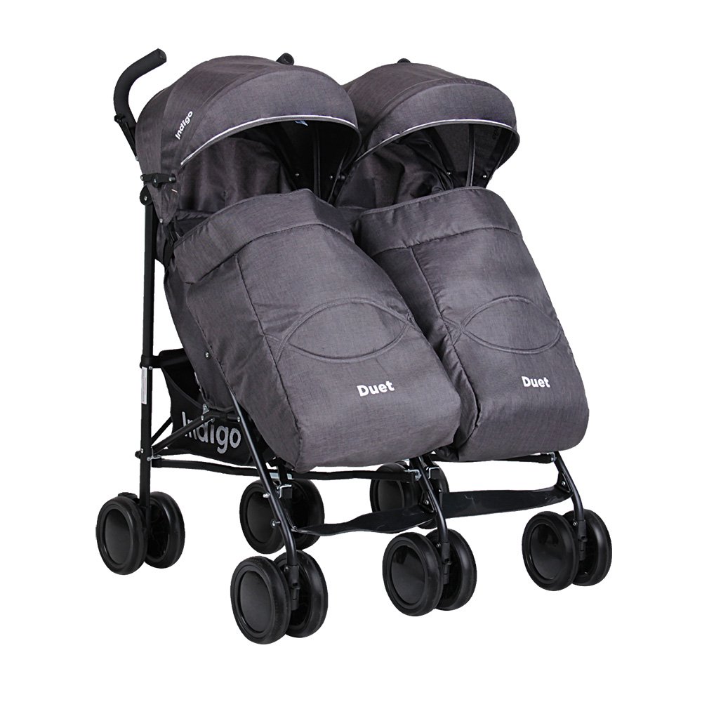 Коляска для двойни Indigo Duet Grey купить,0