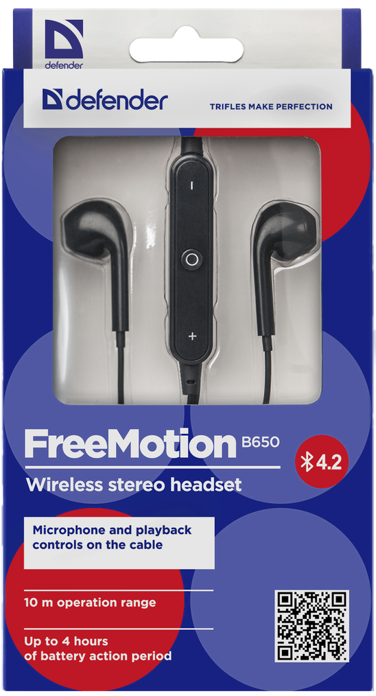 Наушники Defender B650 FreeMotion черные купить,NaN