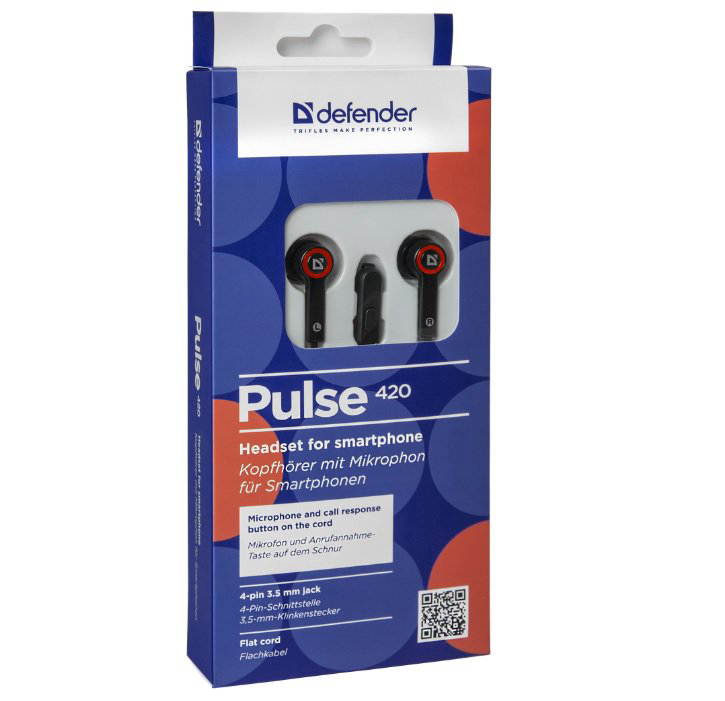 Наушники Defender Pulse 420 черно-красные