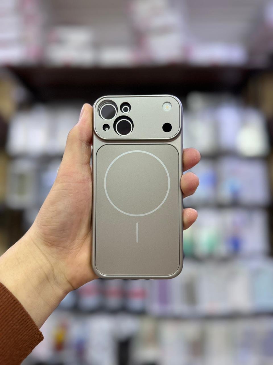 Чехол AG-GLASS для Apple iPhone 13, iPhone 14 серебристый купить,1470