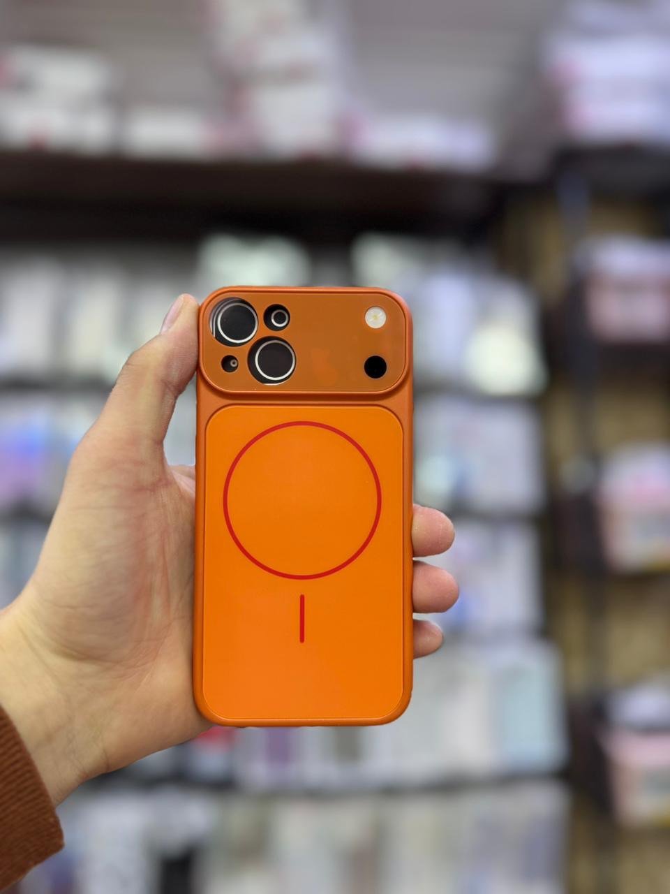 Чехол AG-GLASS для Apple iPhone 15 оранжевый купить,1500