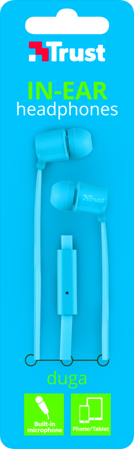Наушники Trust Duga In-Ear синий неон купить,NaN