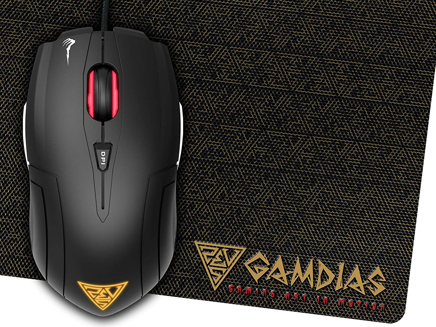 Мышь+коврик Gamdias Demeter e1 черная