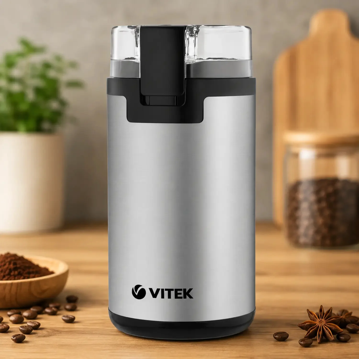 Кофемолка Vitek VT-8370 серебристая 