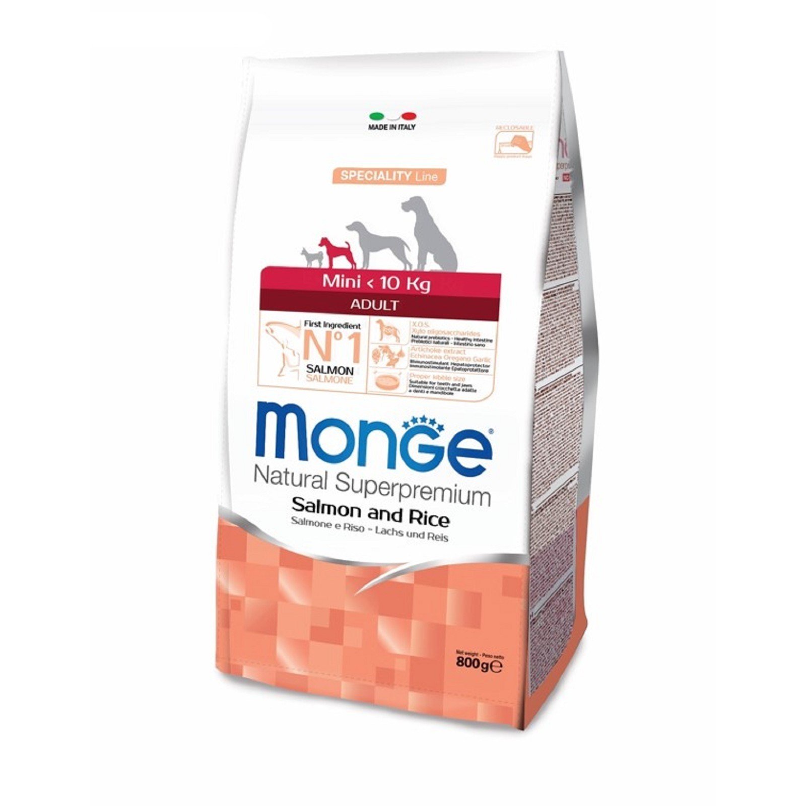 Сухой корм Monge Mini Adult с лососем и рисом 2,5кг