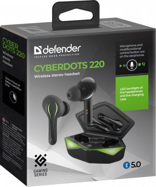 Наушники Defender CyberDots 220 черный купить,7790