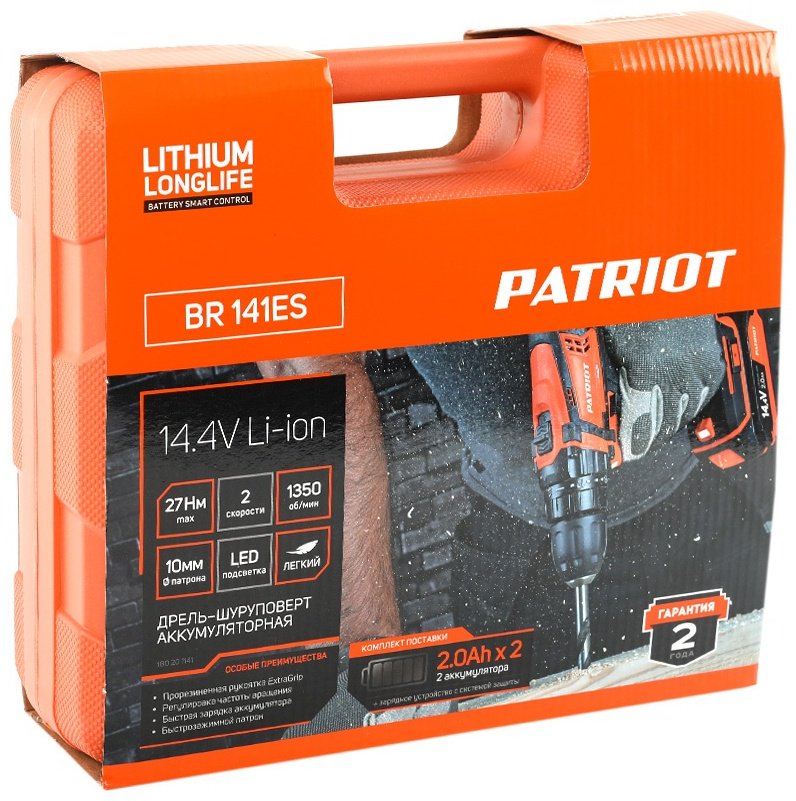 Patriot дрель-шуруповерт BR 141ES 14.4 В купить,0