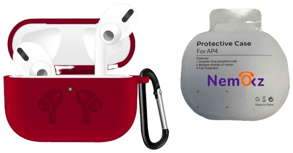 Чехол Nemo.kz для Apple AirPods 4 бордовый