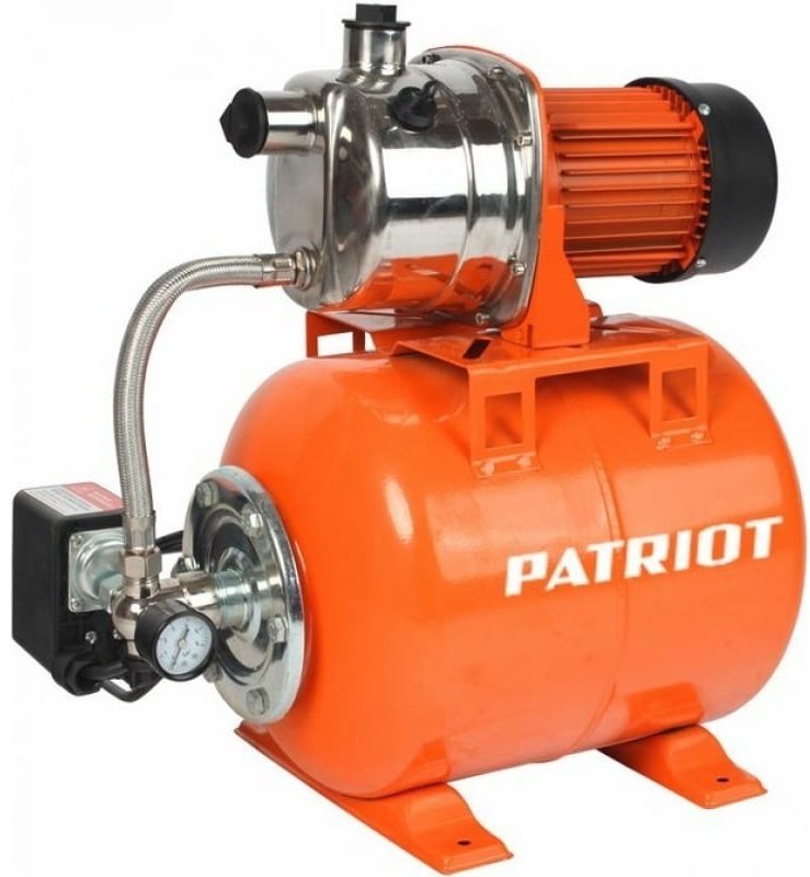 Насосная станция PATRIOT PW 850-24 INOX, насосная часть - нерж. сталь, бак 24 л, 850 Вт, 3000 л/час.