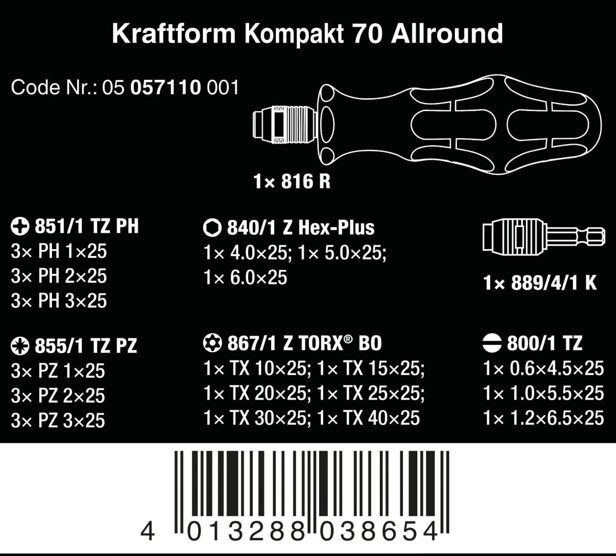 Wera отвертка с насадками WE-057113 набор из 30 - ForteMarket Wera отвертка с насадками WE-057113 набор из 30 купить,0