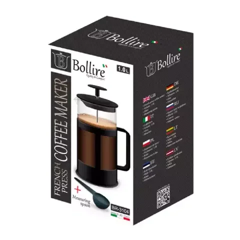 Френч-пресс Bollire BR-3104 1.0л Black - ForteMarket Френч-пресс Bollire BR-3104 1.0л Black купить,0