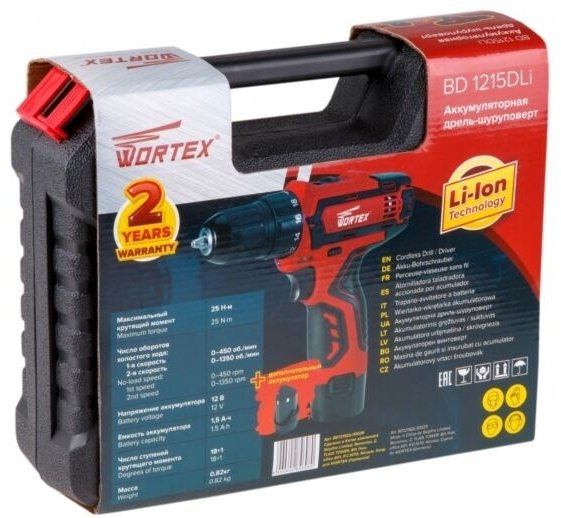 WORTEX дрель-шуруповерт BD 1215-1 DLi 12 В купить,NaN