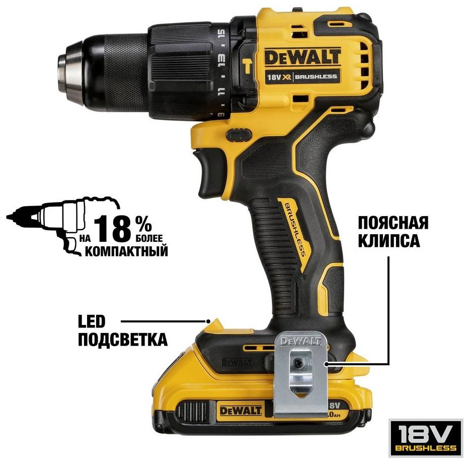 DeWALT шуруповерт DCD709D2T 18 В купить,NaN
