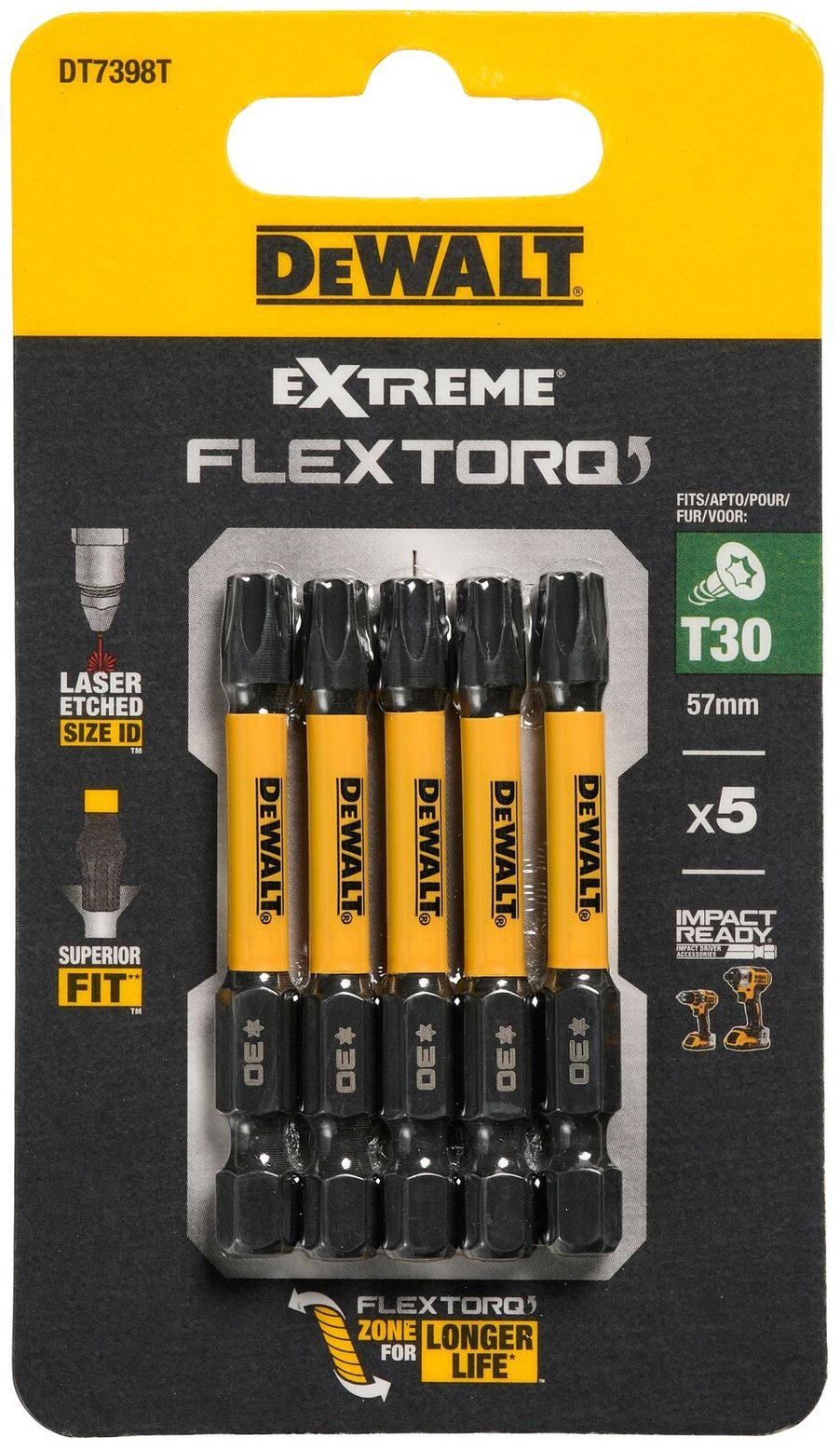 DeWALT набор бит DT7398T-QZ 5 шт