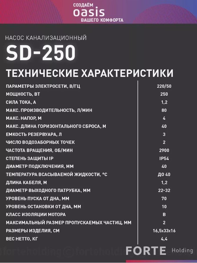 Насос поверхностный Oasis SD - 250 купить,NaN