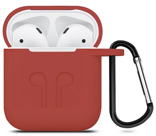 Чехол Silicone Case для Apple AirPods бордовый