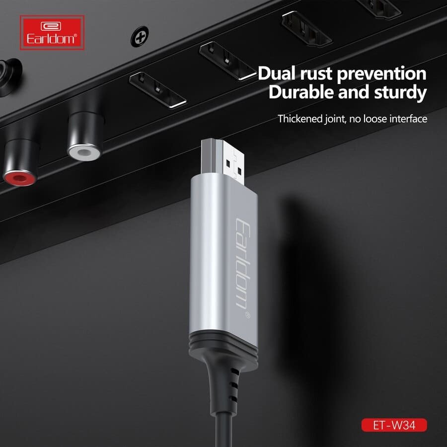 Кабель Earldom USB Type-C - HDMI 2 м купить,0