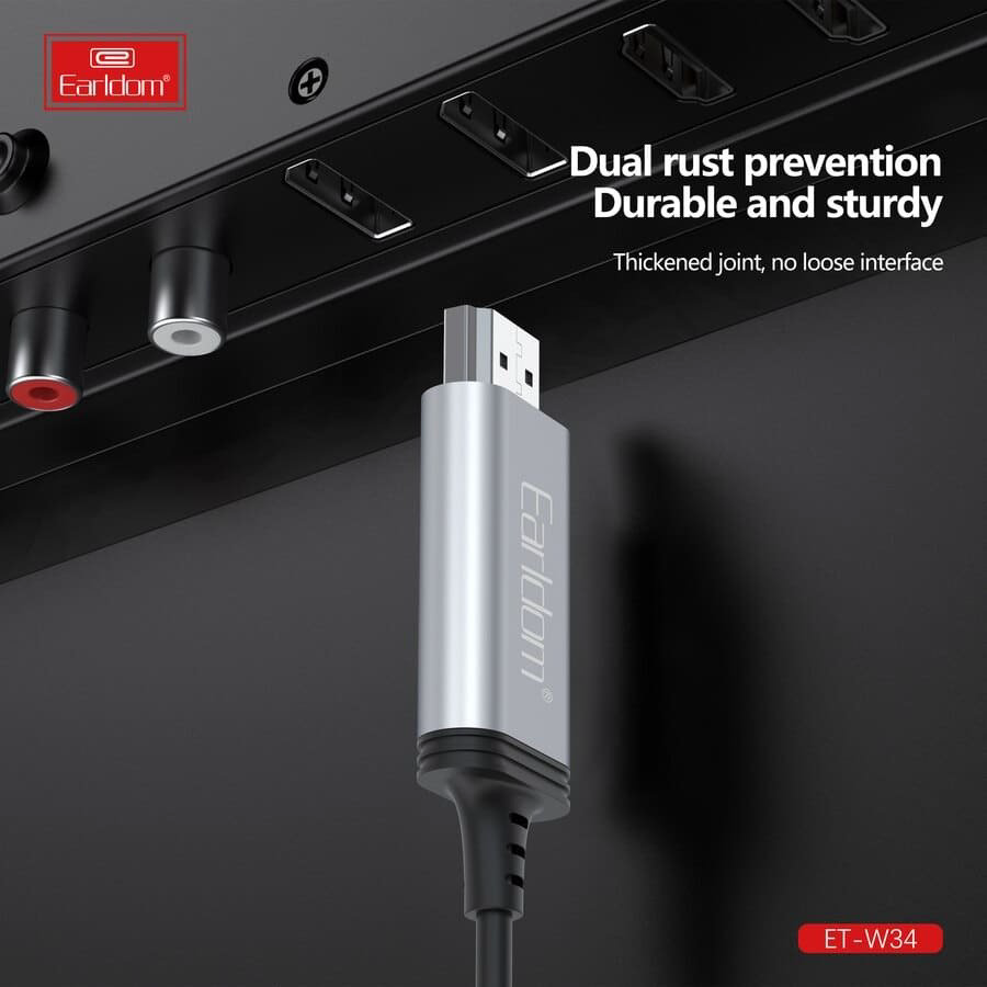 Кабель Earldom USB Type-C - HDMI 2 м купить,NaN