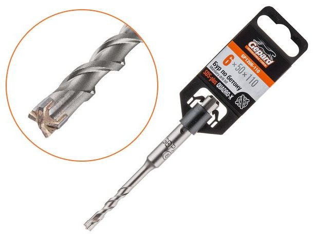 Gepard бур Quadro-x (GP1206-110) (SDS-plus, 6х50х110 мм) 1 шт