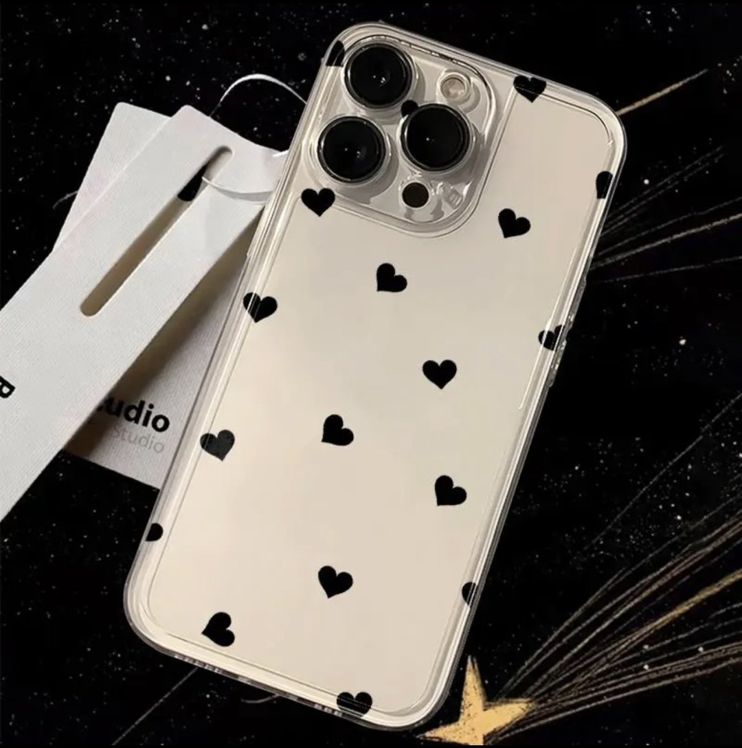 Чехол для 14 PRO MAX прозрачный с сердечками купить,255