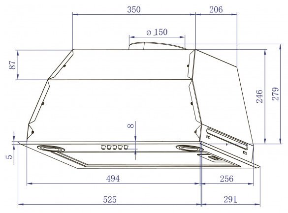 Вытяжка EXITEQ EX-1176 стальной купить,0