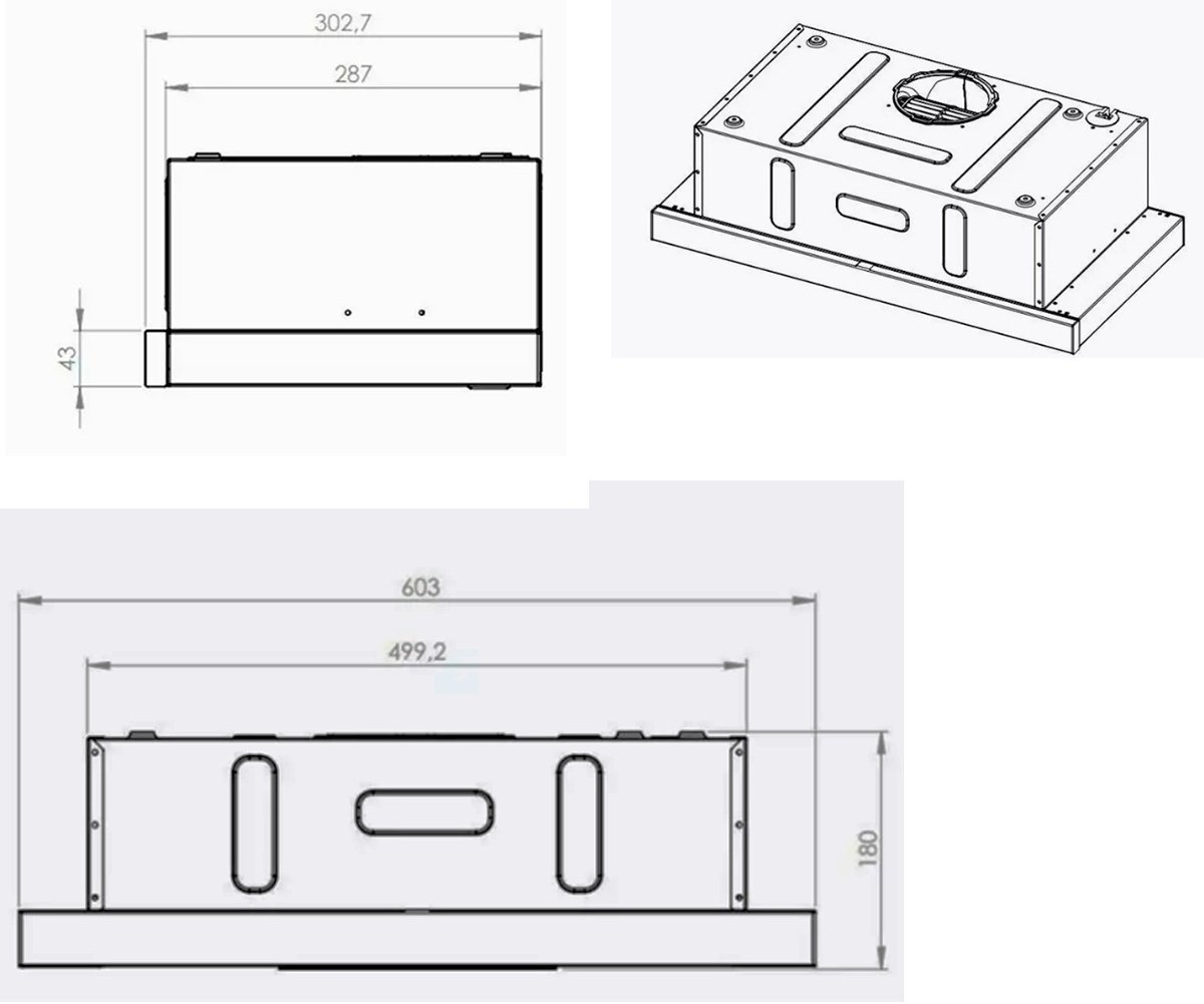 Вытяжка HAUSLER HTS-60-BK-130W черный купить,35657