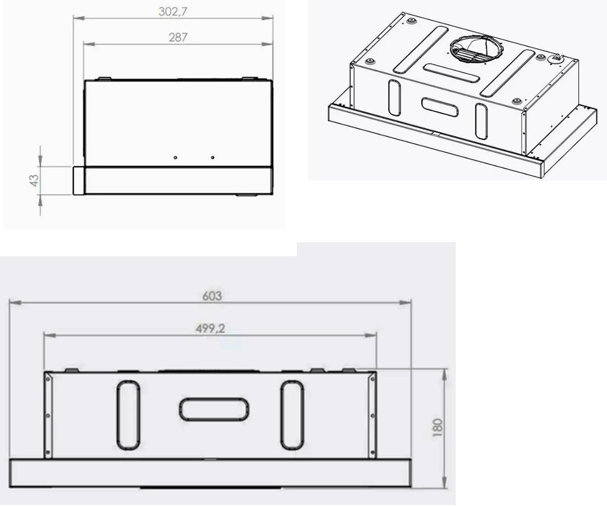 Вытяжка HAUSLER HTS-60-BK-130W черный купить,35657