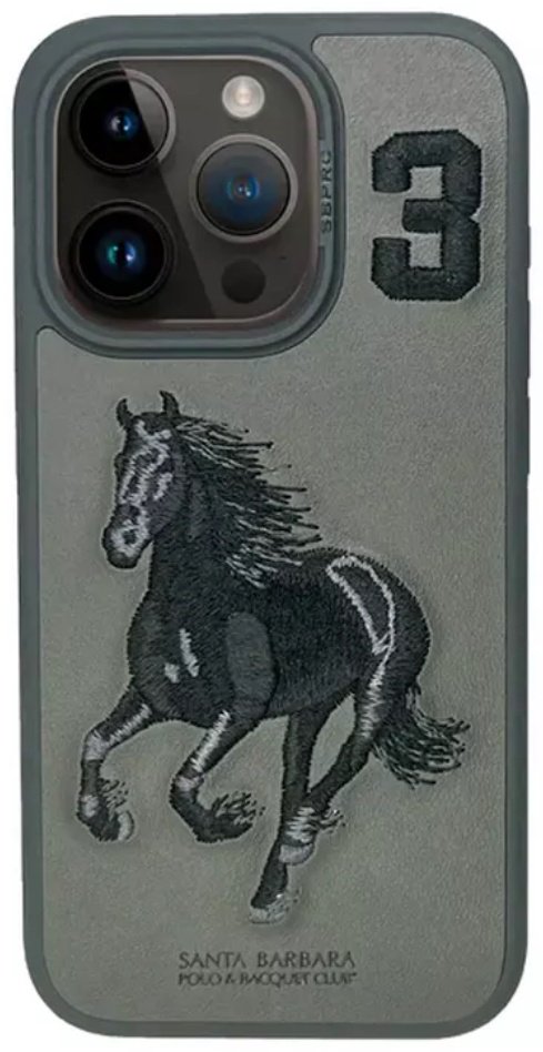 Чехол Santa Barbara Polo & Racquet Club для Apple iPhone 15 Pro серый