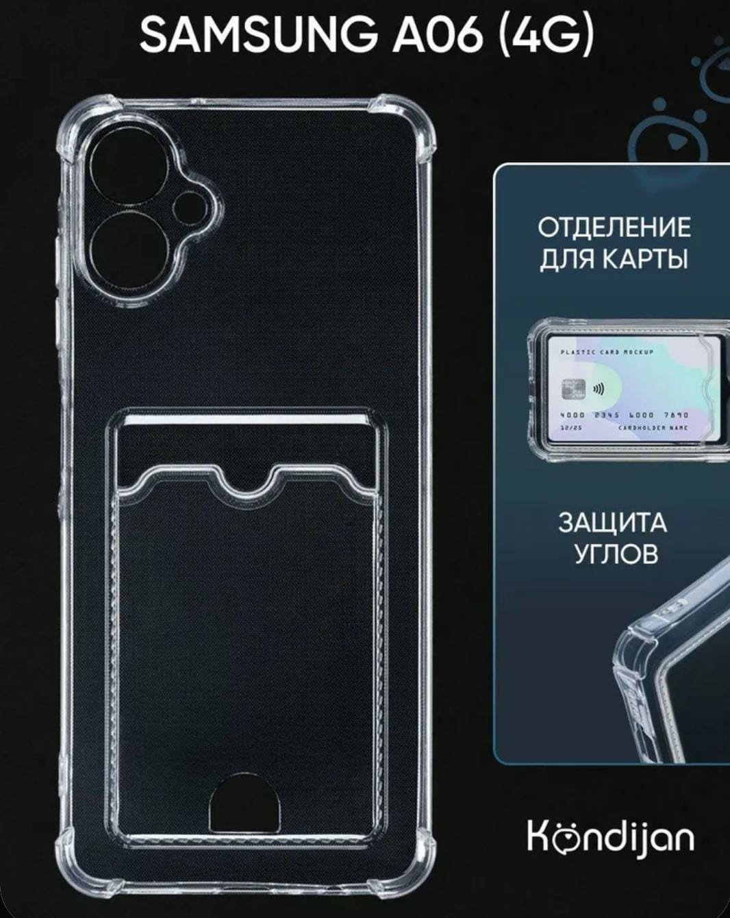 Чехол для Samsung Galaxy A06 прозрачный купить,696