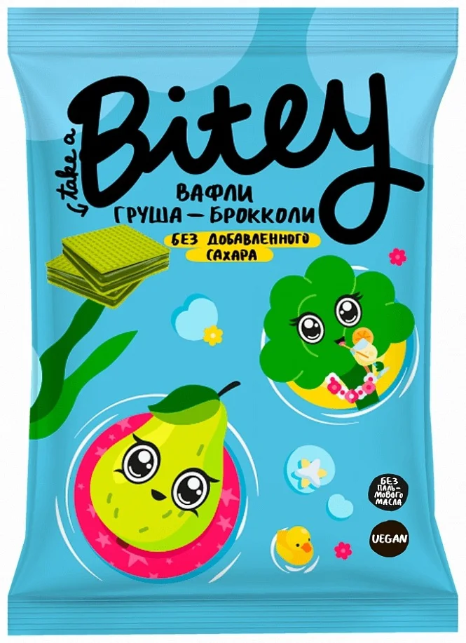 Вафли детские Bitey груша-брокколи 35гр купить,NaN