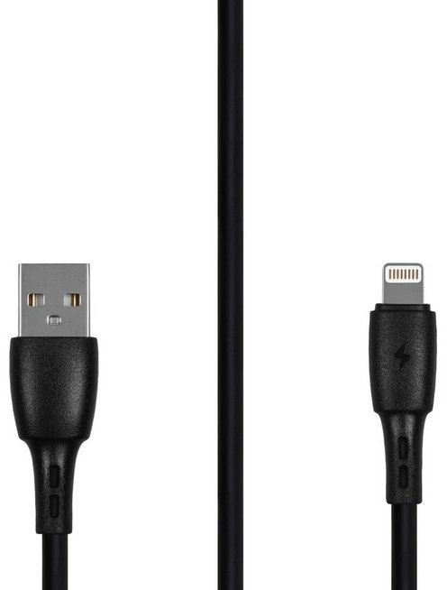 Кабель Carmega USB 2.0 (M), Lightning, 1 м, черный