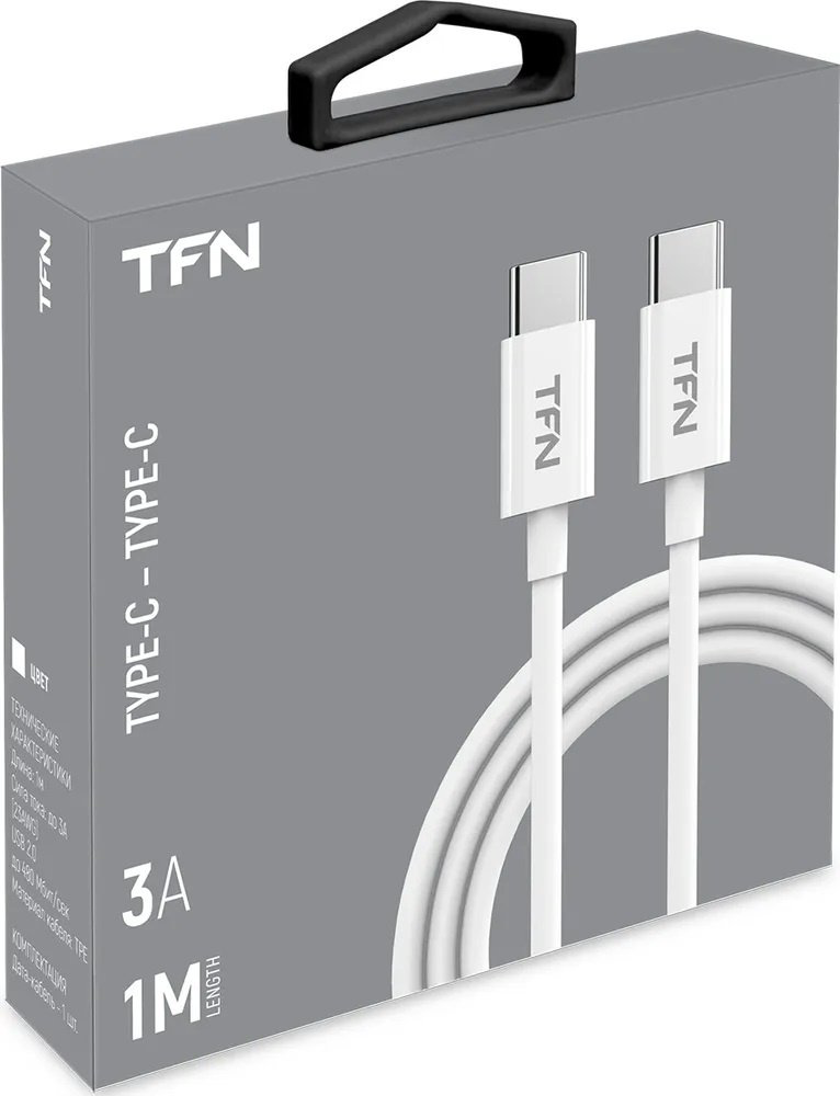 Кабель TFN USB TypeC (M), 1 м, белый