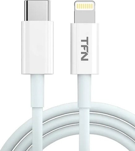 Кабель TFN USB TypeC (M), Lightning (F), 1 м, белый