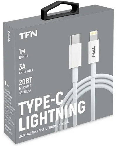 Кабель TFN USB TypeC (M), Lightning (F), 1 м, белый купить,NaN