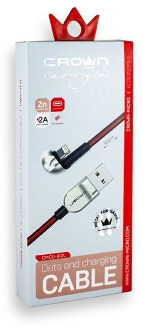 Переходник CROWN USB 2.0 (M), Lightning, 1 м, красный