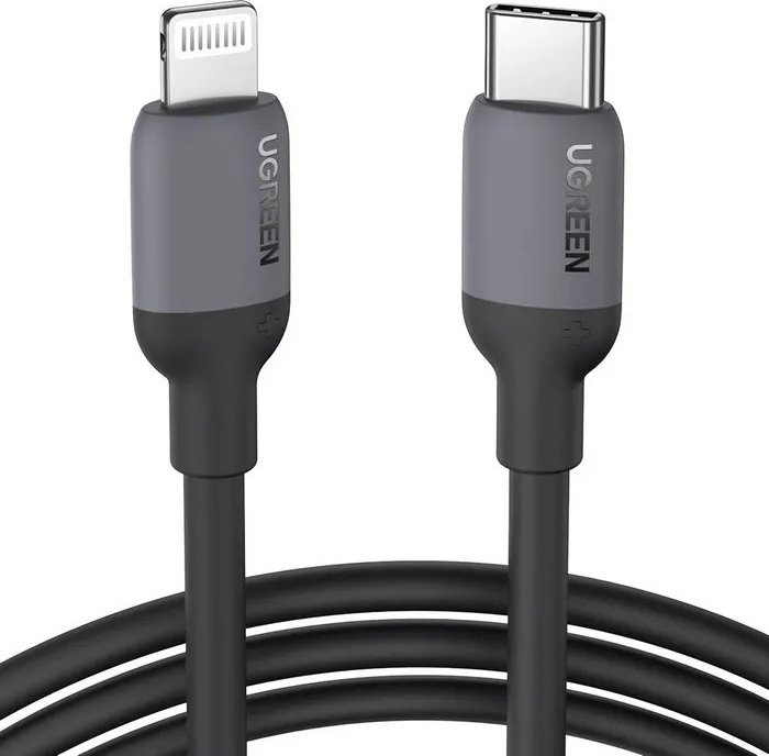 Кабель Ugreen USB TypeC (M), Lightning, 1 м, серый