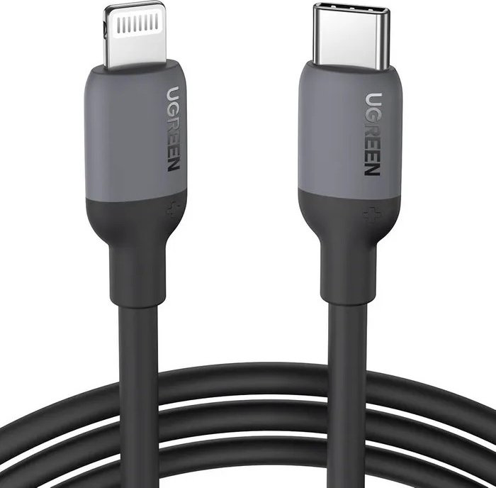 Кабель Ugreen USB TypeC (M), Lightning, 1 м, серый купить,NaN