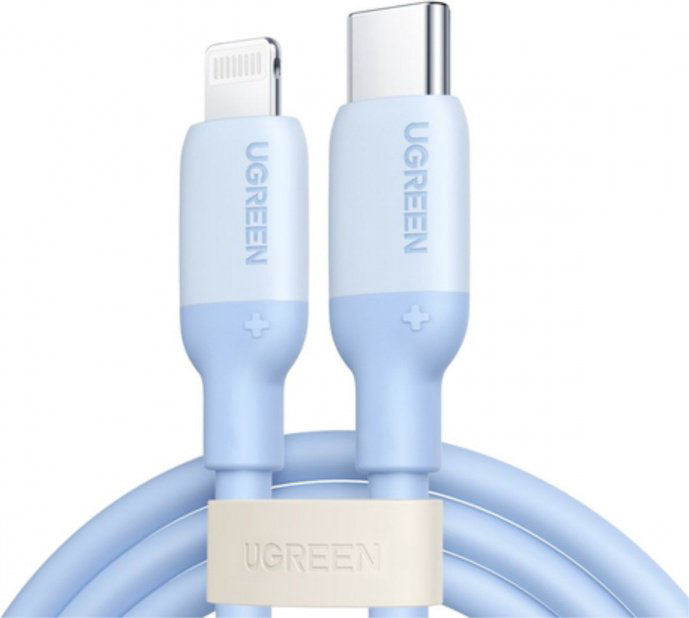 Кабель Ugreen USB TypeC (M), Lightning, 1 м, синий купить,NaN