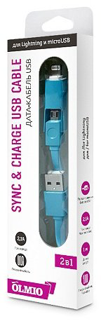 OLMIO 038865 Micro-USB/Lightning 1 м