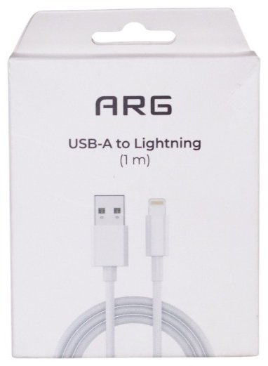 Кабель ARG Lightning, 1 м, белый купить,0