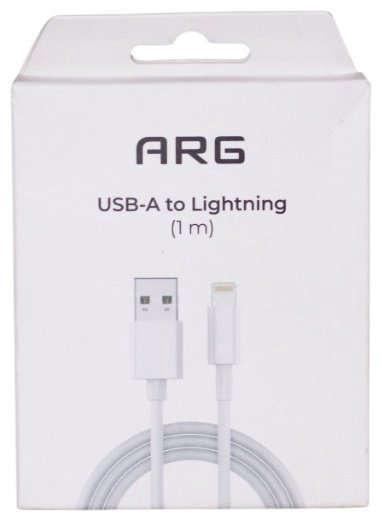 Кабель ARG Lightning, 1 м, белый купить,NaN