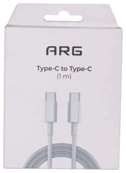 Кабель ARG USB 4 Type-C (M), 1 м, белый купить,0
