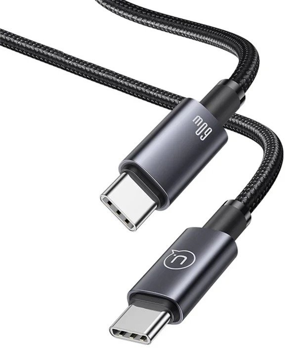 Кабель Usams USB TypeC (M), 1.2 м, черный